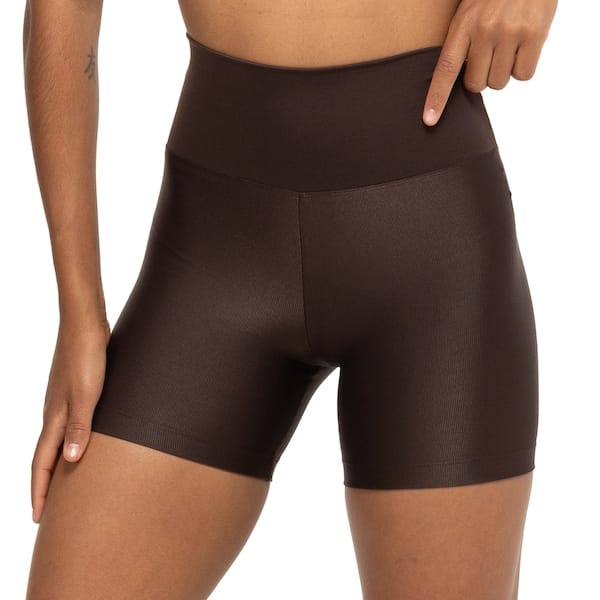 Vista principal Bermuda Oxer Rib Shine Feminina Oxer MARROM