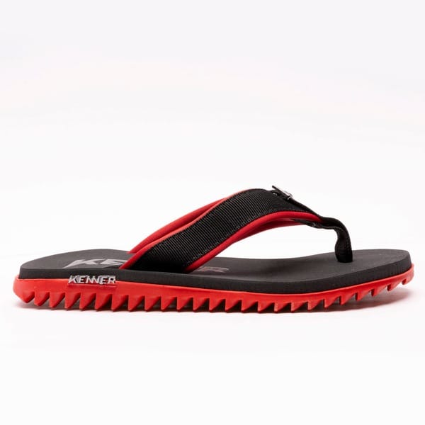 Vista 2 Chinelo Kenner Kivah Cushy Adulto Kenner PRETO/VERMELHO