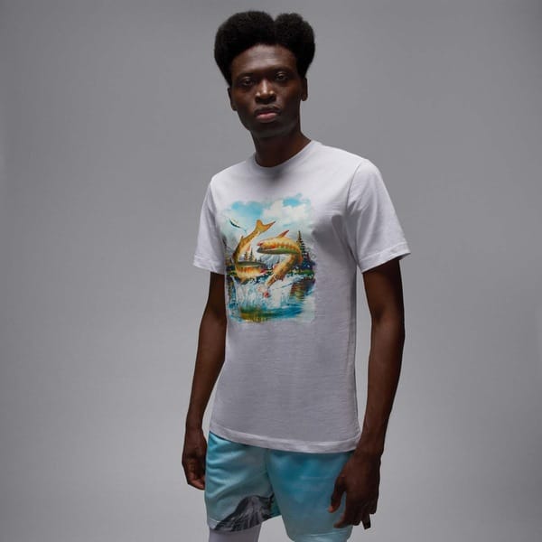 Vista 2 Camiseta Nike Jordan Brand Crew Masculina Nike BRANCO