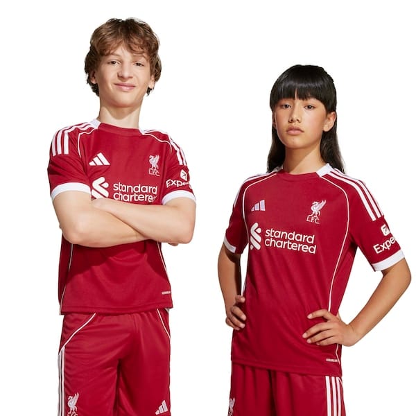 Camisa do Liverpool I 25/26 Torcedor adidas Juvenil