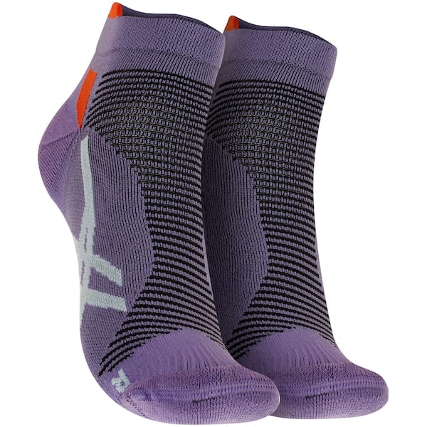 Vista principal Meia Para Corrida Cano Baixo ASICS Tech Single Adulto ASICS ROXO ESC/LARANJA
