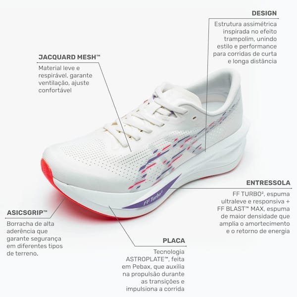 Vista 2 Tênis Masculino ASICS Sonicblast ASICS BEGE/BRANCO