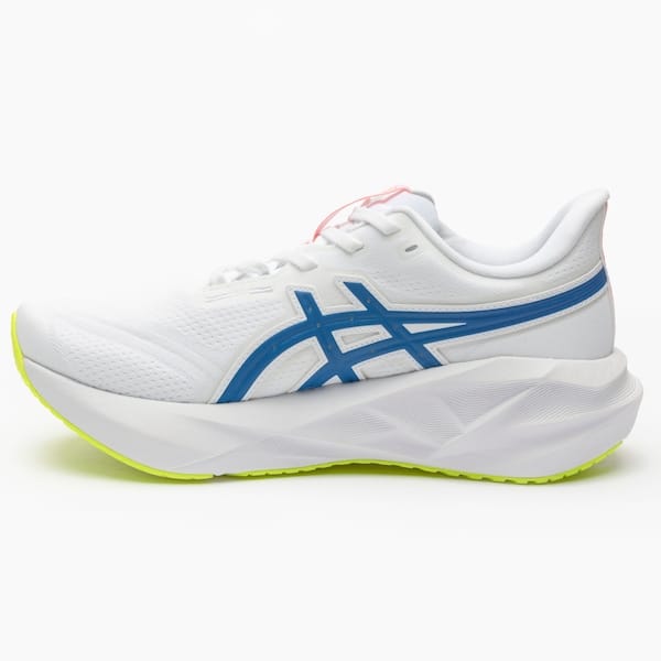 Vista 2 Tênis Masculino ASICS Novablast 5 Atc ASICS BRANCO/AZUL CLA