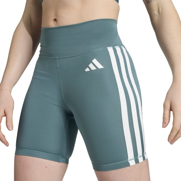Vista principal Bermuda adidas Optime Essentials 3 Litras Feminina Adidas VERDE/BRANCO