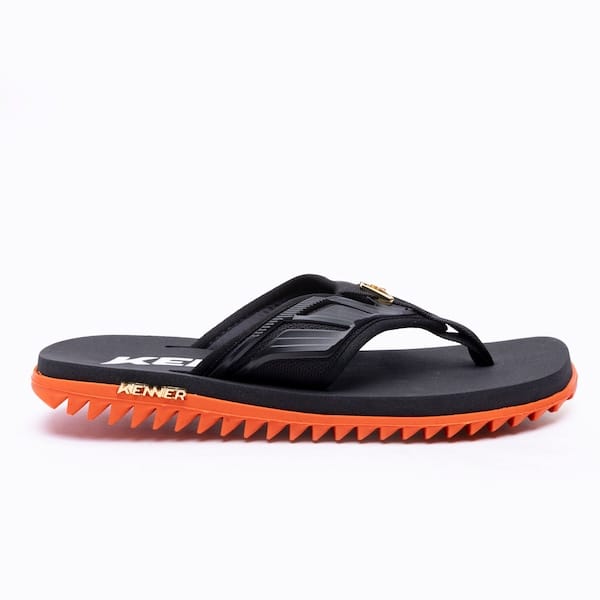 Vista 2 Chinelo Kenner Kivah Full Force Adulto Kenner PRETO/LARANJA