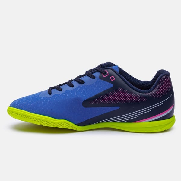Vista 2 Chuteira Futsal Adulto Umbro Techno II Umbro AZUL ESC/VERDE