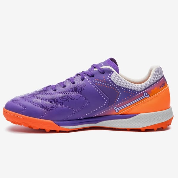 Vista 2 Chuteira Society Adulto Umbro Adamant Master Class Edição DLM Dia de los Muertos Umbro ROXO/LARANJA