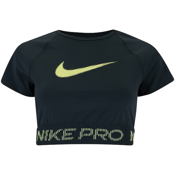 Vista principal Camiseta Feminina Nike Pro Dri-FIT Tight Gráfica Nike VERDE ESC/VERDE CLA