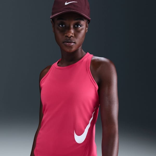 Vista principal Camiseta Regata Nike Tempo Swoosh Hybrid Tank Feminina Nike ROSA