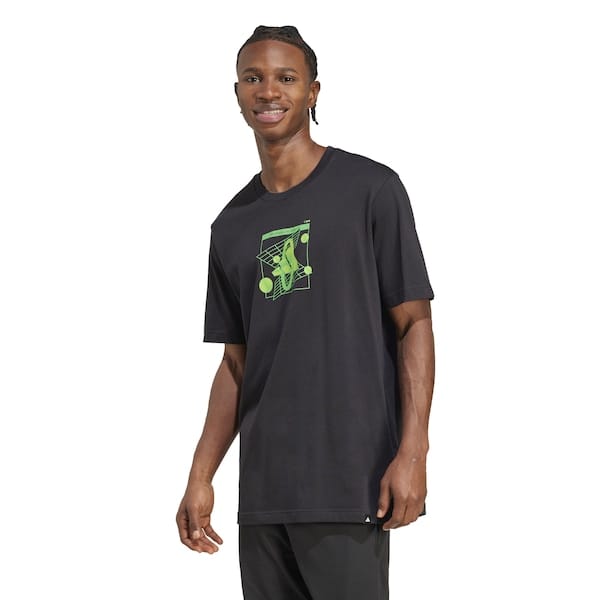 Vista principal Camiseta adidas Gráfica Retrô Masculina Adidas PRETO