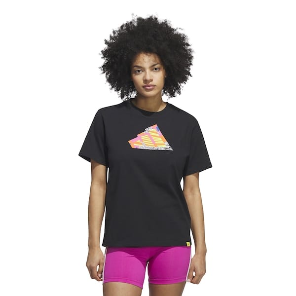 Vista principal Camiseta adidas Abstract Feminina Adidas PRETO