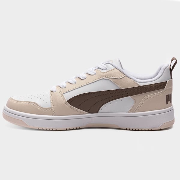 Vista 2 Tênis Masculino Puma Rebound V6 Low BDP Puma BRANCO/BEGE