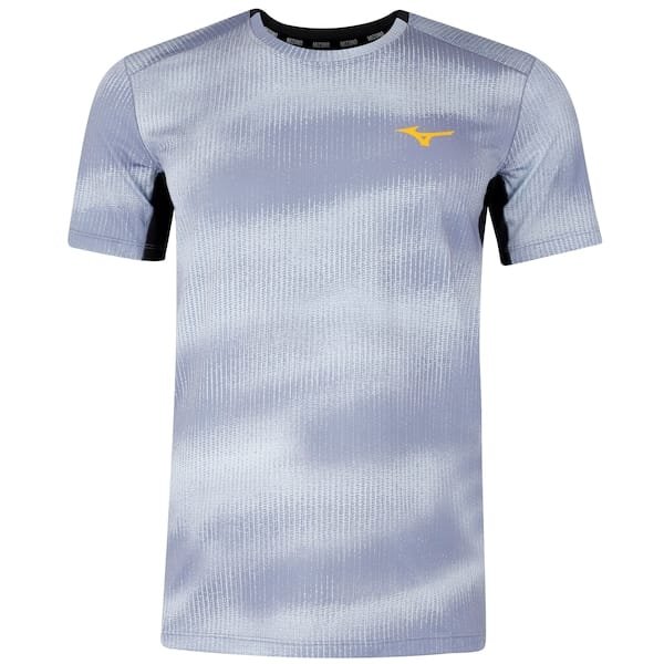 Vista principal Camiseta Mizuno Run Easy 5 Masculina Mizuno CINZA/PRETO