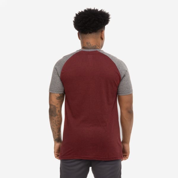 Vista 2 Camiseta do Chicago Bulls NBA Raglan N560A Masculina NBA VERMELHO