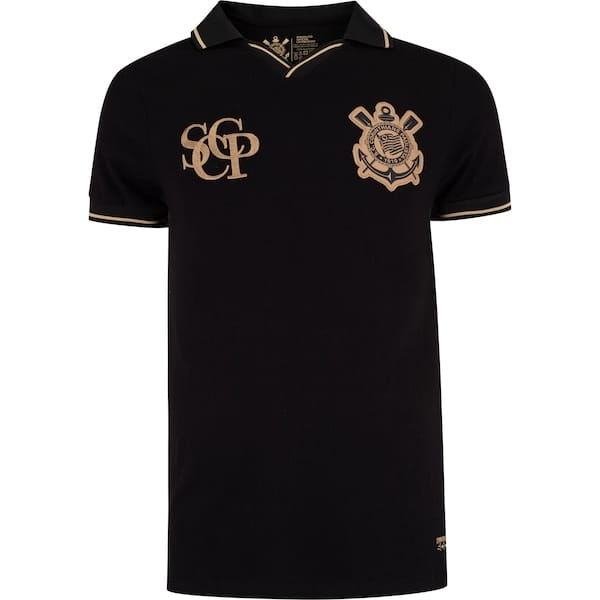 Camisa Polo do Corinthians Gold Retilinea Coimbra Masculina