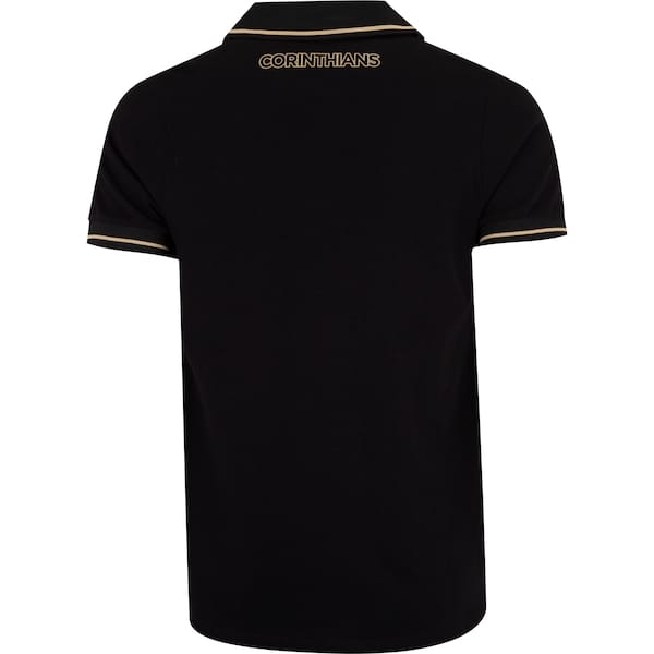 Vista 2 Camisa Polo do Corinthians Gold Retilinea Coimbra Masculina Coimbra PRETO