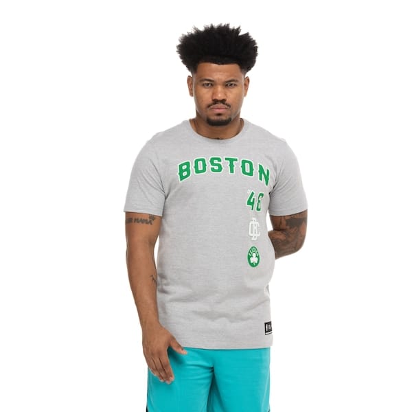 Vista principal Camiseta do Boston Celtics NBA N0665 Masculina NBA CINZA MESCLA
