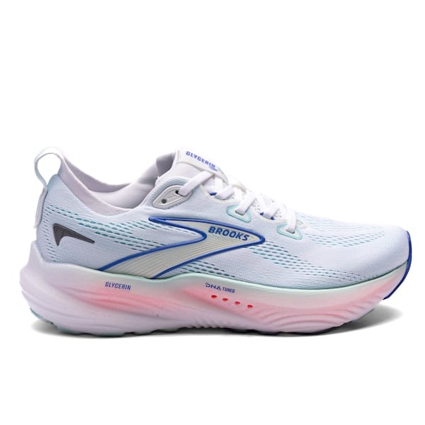 Vista principal Tênis Feminino Brooks Glycerin 22 Brooks BRANCO/AZUL CLA