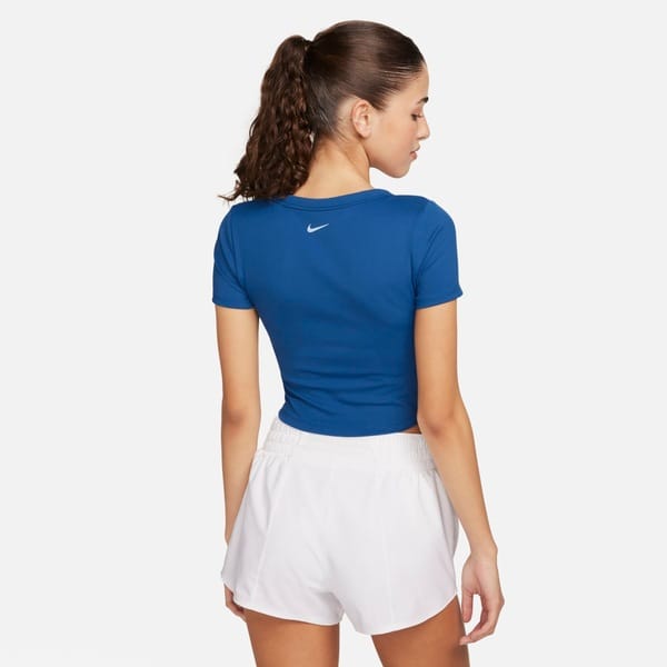 Vista 2 Camiseta Cropped Nike Dri-FIT One Feminina Nike AZUL