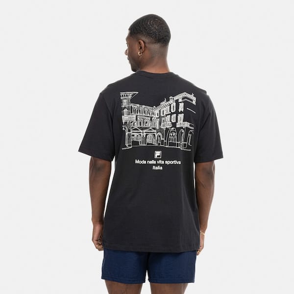 Vista 2 Camiseta Fila Italia Drawing Union Masculina Fila PRETO