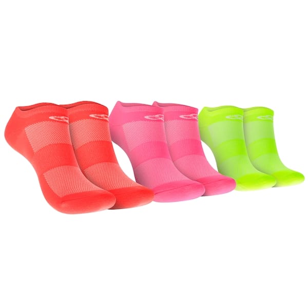 Vista principal Kit de Meias Para Corrida Olympikus Tripack Neon 3 Pares OLYMPIKUS LARANJA/AMARELO