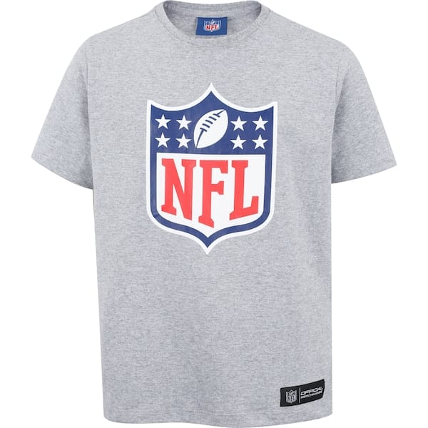 Vista principal Camiseta NFL Shield Juvenil NFL CINZA MESCLA