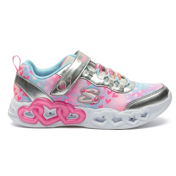 Vista principal Tênis Infantil Skechers Heart Lights Infinite Skechers ROSA/PRATA