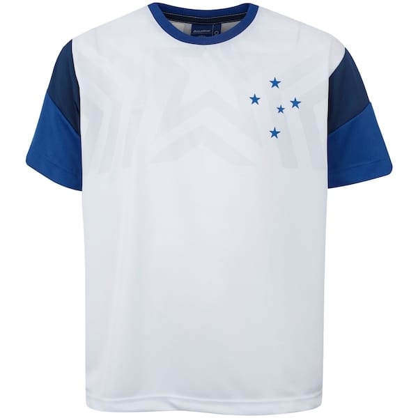 Vista principal Camiseta do Cruzeiro Braziline Brilhar Juvenil braziline BRANCO/AZUL