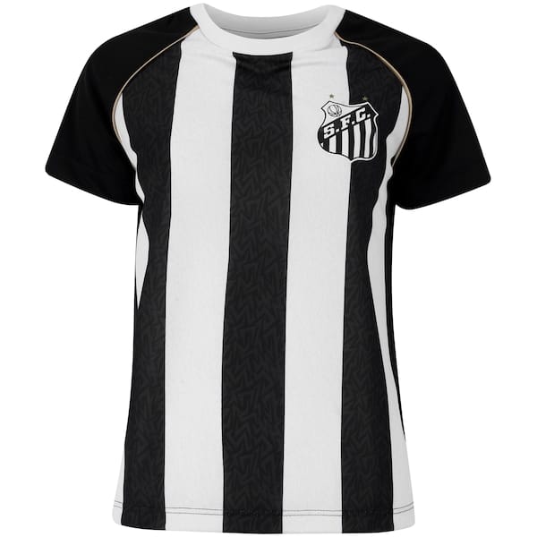 Vista principal Camiseta do Santos Mosaico Braziline Feminina braziline PRETO
