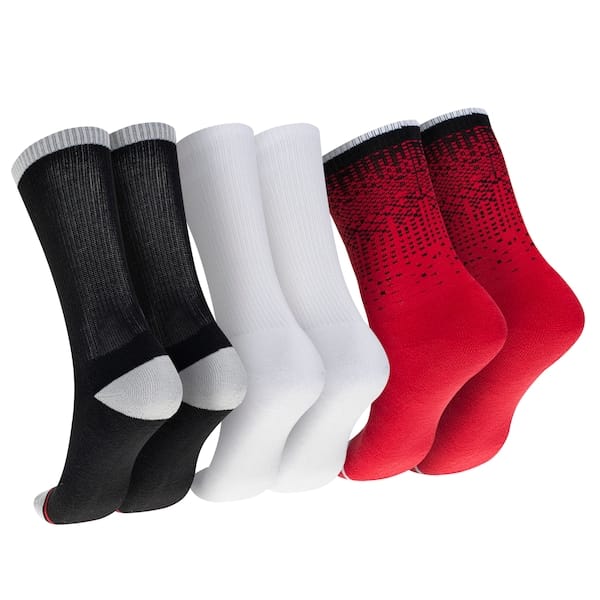 Vista 2 Kit Meia Infantil Nike Jordan Customized Crew 3 pares Nike VERMELHO/PRETO