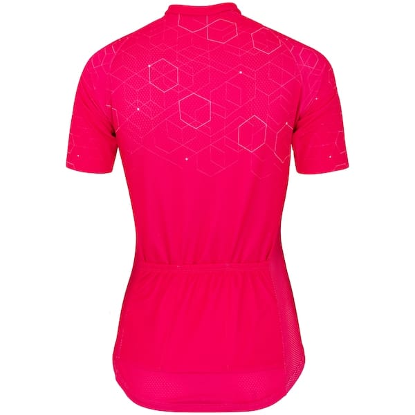 Vista 2 Camisa de Ciclismo Feminina Barbedo Marble Barbedo ROSA/BRANCO