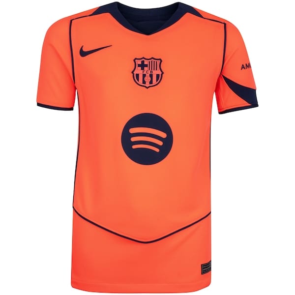 Vista principal Camisa Barcelona III 25/26 Torcedor Pro Nike Total 90 Infantil Nike LARANJA/AZUL ESC