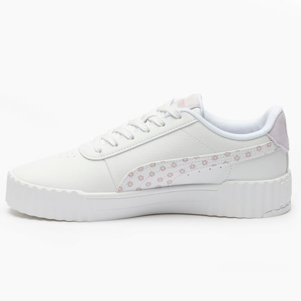 Vista 2 Tênis Juvenil Puma Carina 3.0 Beach Florals Puma BRANCO/ROSA