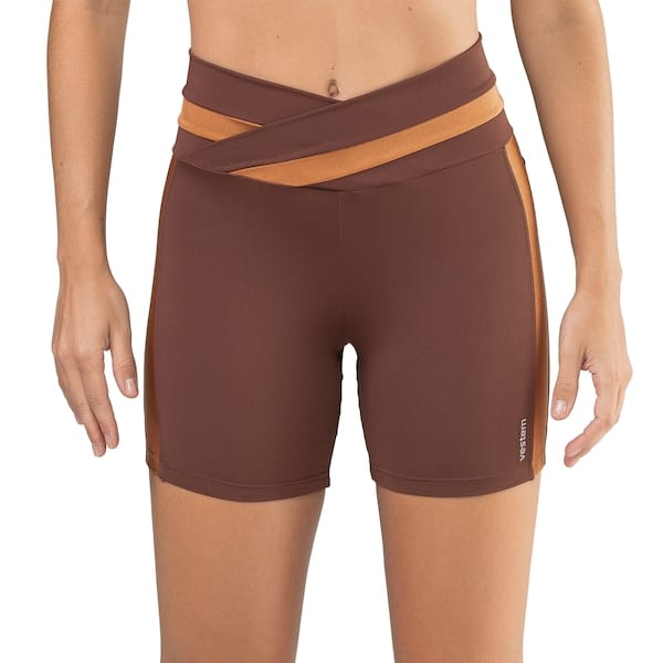 Vista principal Short Vestem Cós Transpassado Core Feminino Vestem MARROM ESCURO