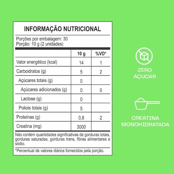 Vista 2 Creatina Guday Maçã Verde 60 Gomas Guday NAO SE APLICA