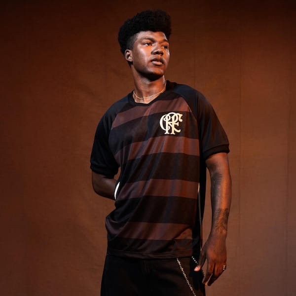 Vista 2 Camiseta do Flamengo Consciência Negra 25/26 Braziline Masculina braziline PRETO/MARROM