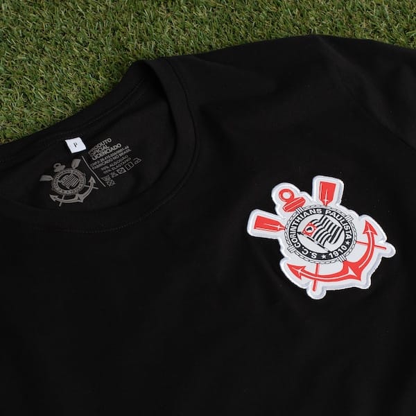 Vista 2 Camisa do Corinthians Braso Coimbra Masculina Coimbra PRETO