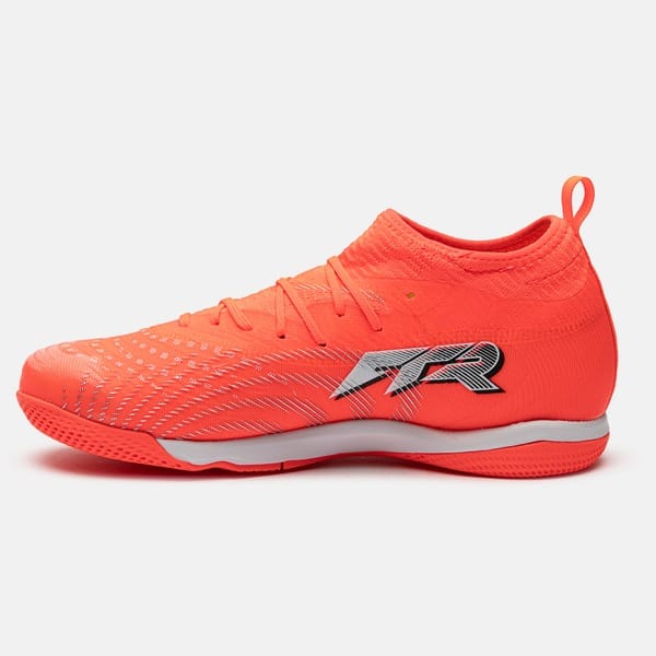 Vista 2 Chuteira Futsal Infantil PUMA Future 9 Match Mid Puma LARANJA/PRATA