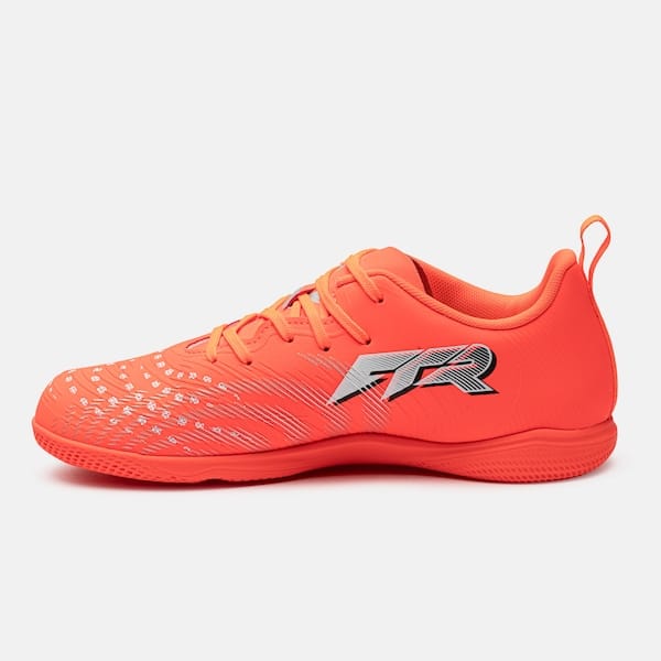 Vista 2 Chuteira Futsal Infantil PUMA Future 9 Play Puma LARANJA/PRATA