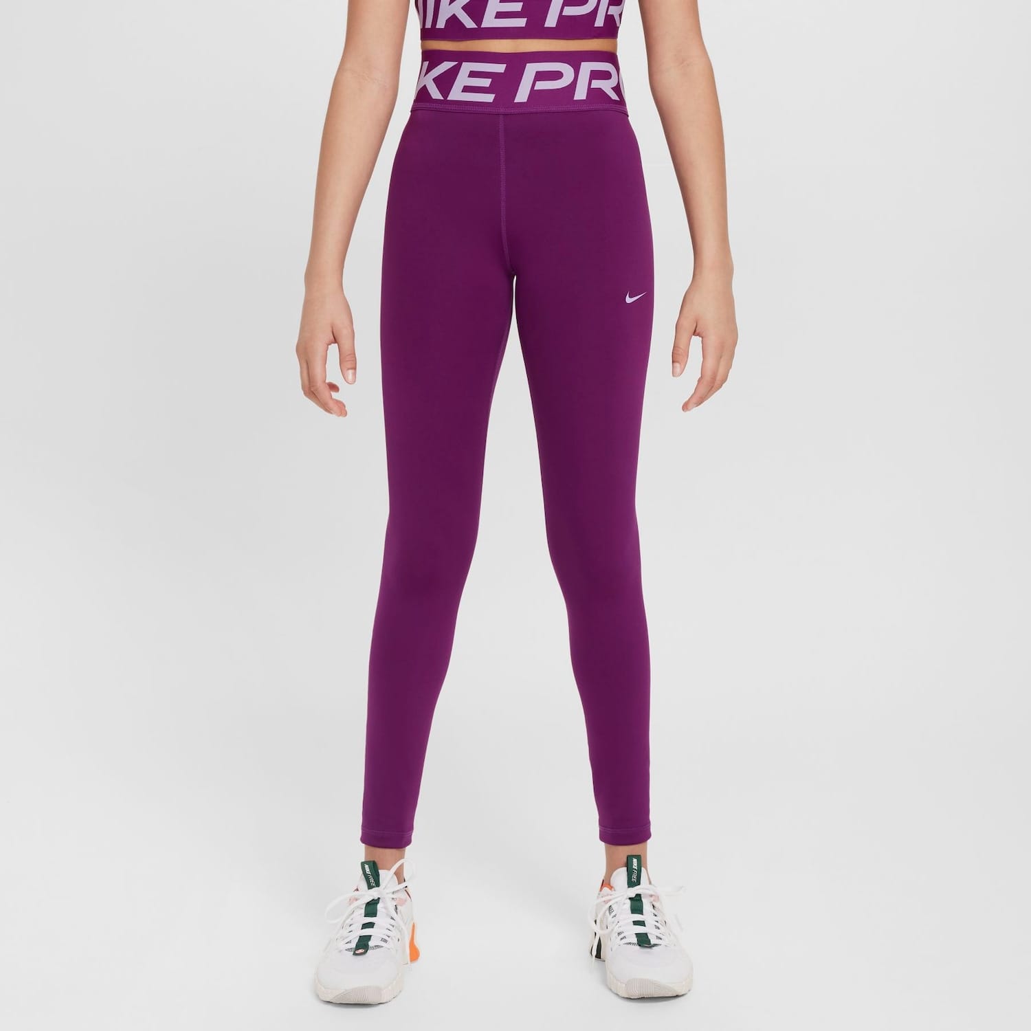 Vista principal Legging Nike Pro Dri-FIT Infantil Nike Roxo