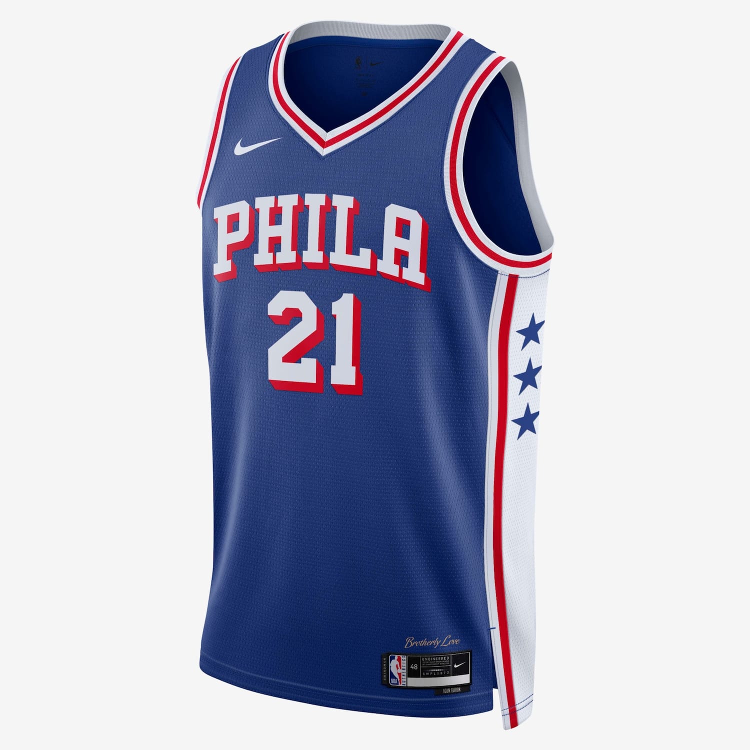Vista principal Regata Nike James Harden Philadelphia 76ers 2024/25 Icon Edition Masculina Nike Azul