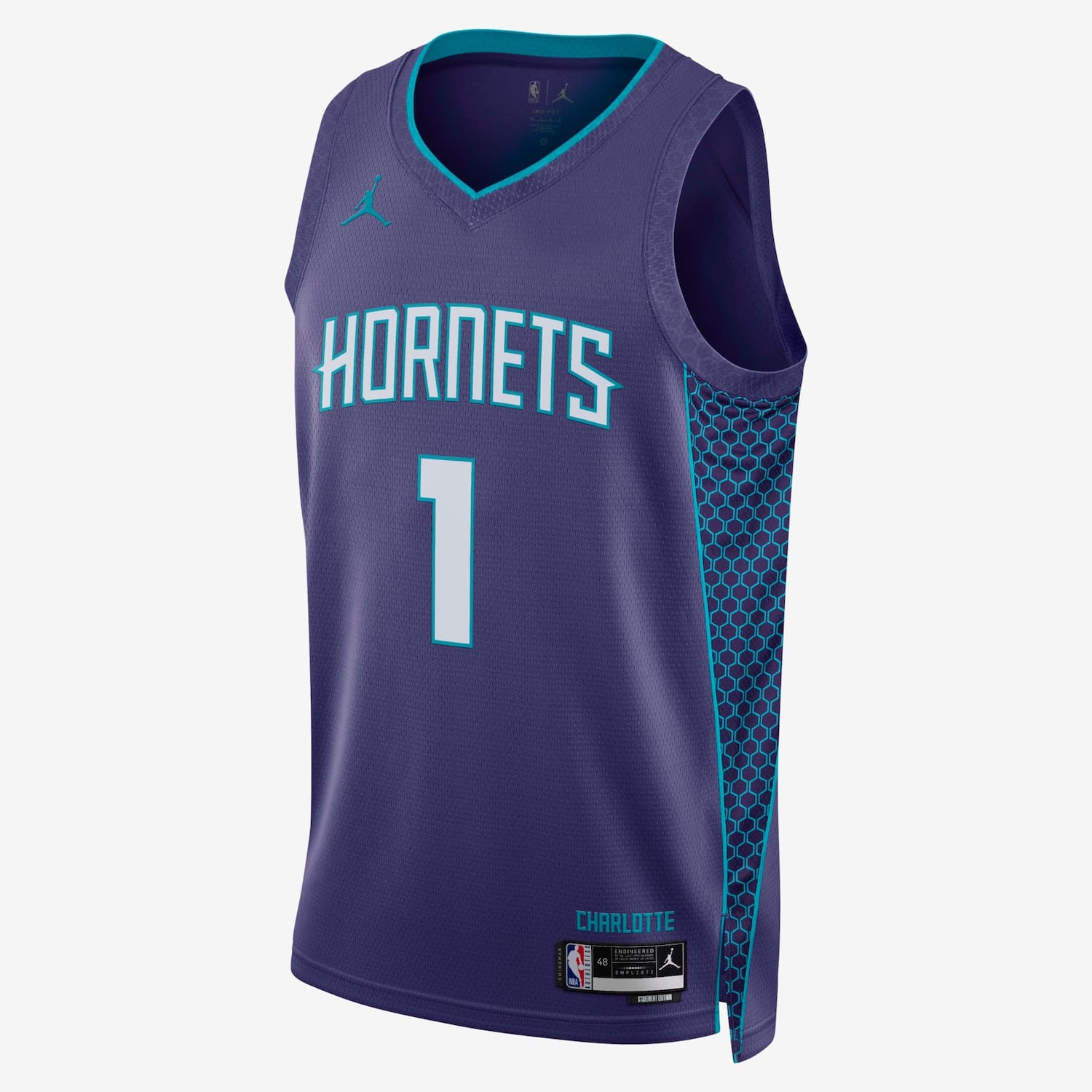 Vista principal Regata Nike NBA Charlotte Hornets Statement Edition 2024/25 Masculina Nike Roxo