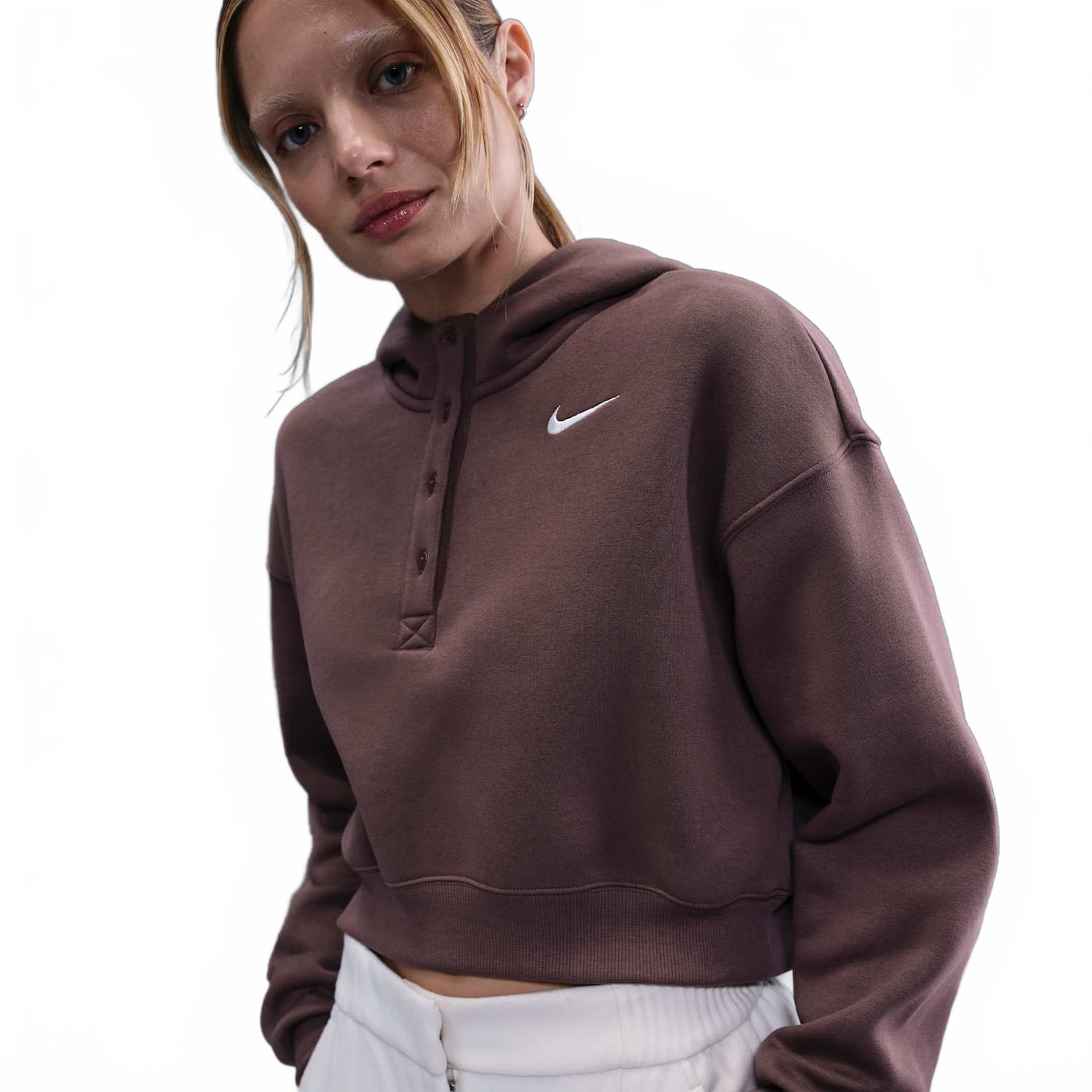 Blusão Cropped Nike Sportswear Phoenix Fleece Oversized Feminino