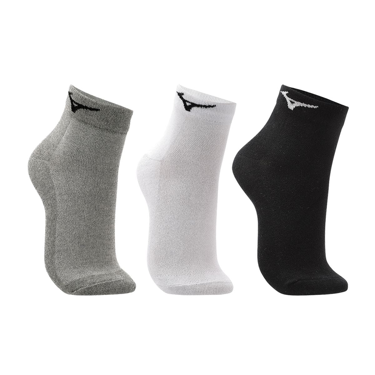 Meia Cano Curto Mizuno Basic Tam. Pacote Com 3 Pares Cinza