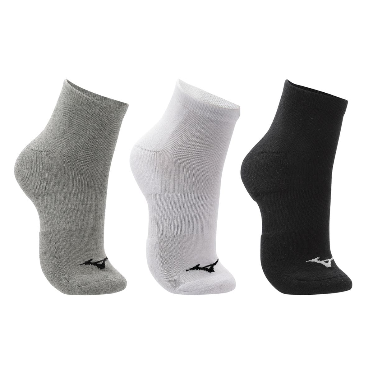 Meia Cano Curto Mizuno Prime Tam. Pacote Com 3 Pares Cinza