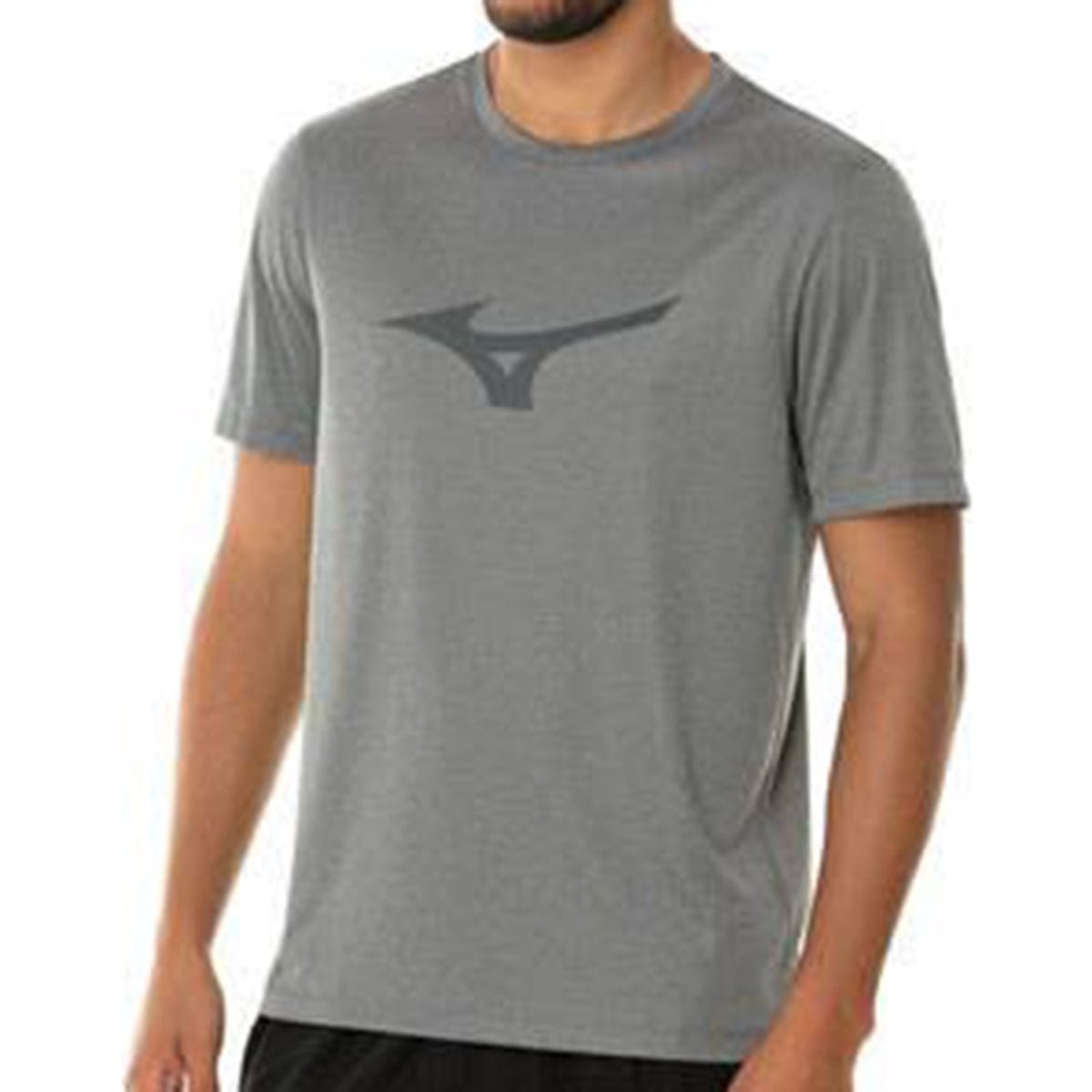 Camiseta de Corrida Mizuno Run Spark Mescla Masculina Cinza