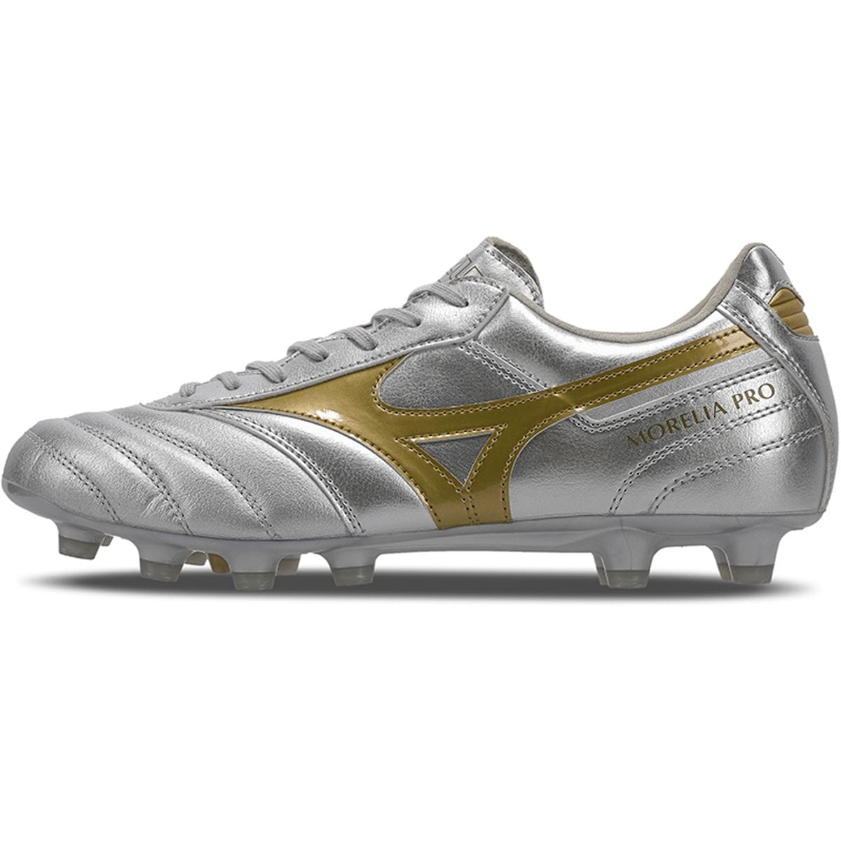Vista principal Chuteira de Campo Masculina Mizuno Morelia II Pro Prata Mizuno