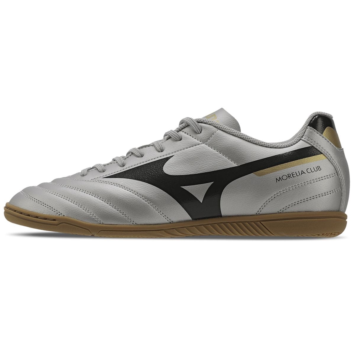 Vista principal Chuteira Futsal Masculina Mizuno Morelia Club IN Prata Mizuno