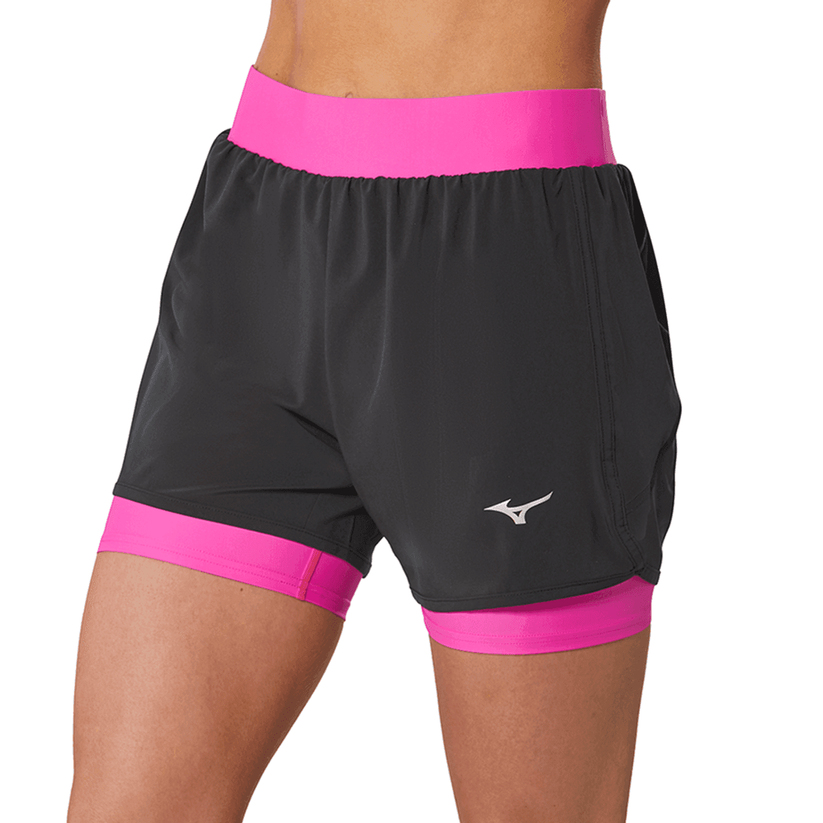 Shorts de Corrida Feminino Mizuno ER 4.5 2 IN 1 Preto