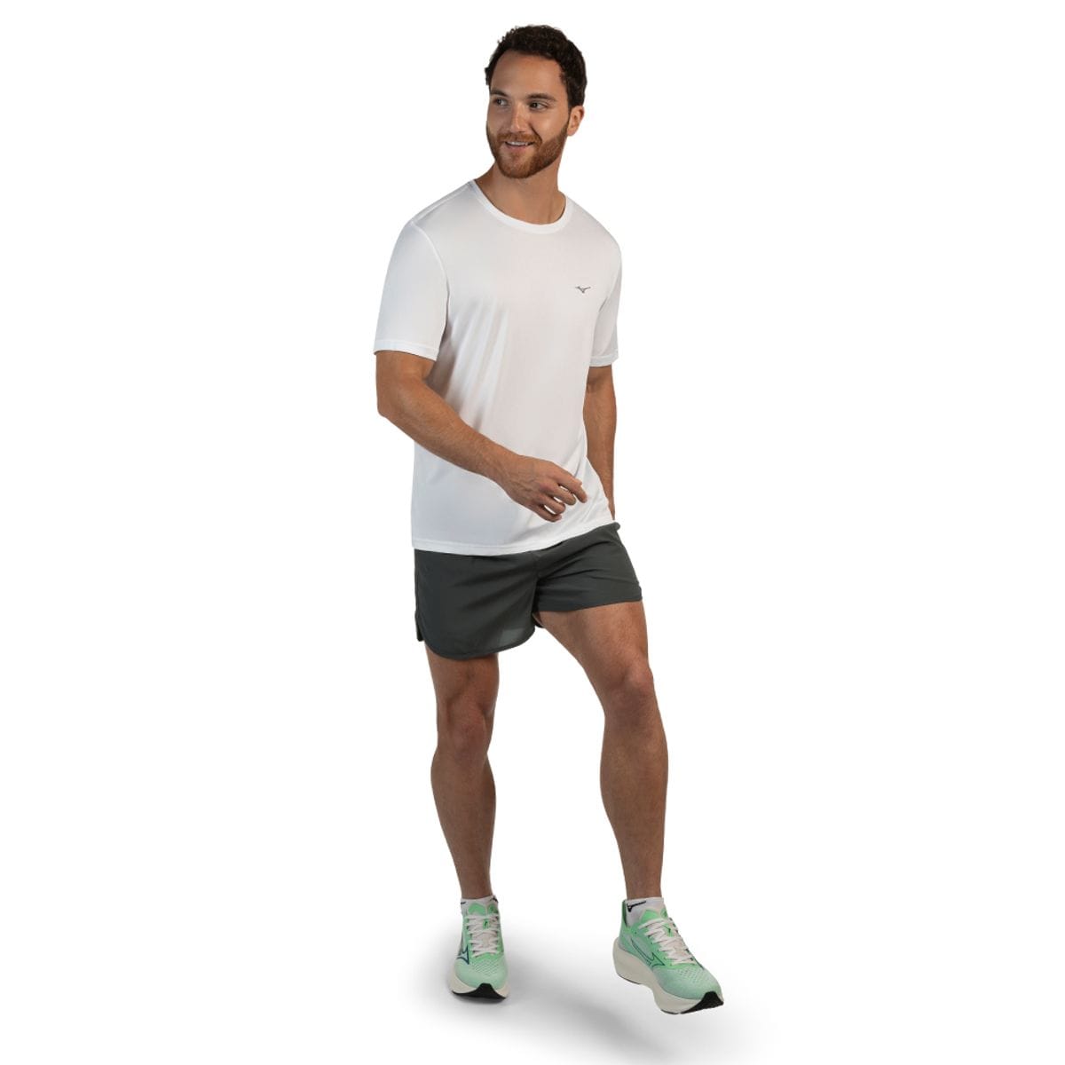 Camiseta de Corrida Masculina Mizuno Run Spark 2 Branco